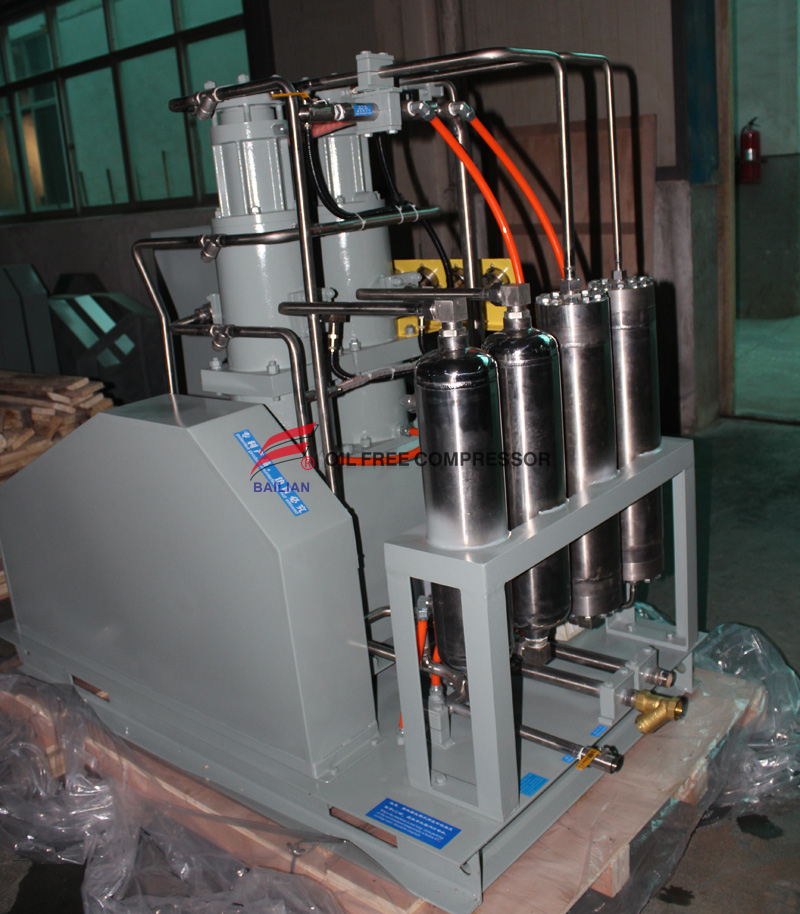 Oil Free High Pressure Argon Compressor in Car