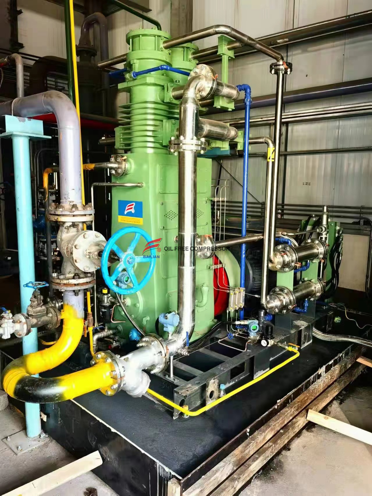 500NM3 6.5bar Mababang Pressure Oil Free Hydrogen Compressor 